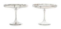 A Pair of American Arts and Crafts Silver Compotes, The Kalo Shop, Chicago, P300 pattern, each having a spot-hammered finish.