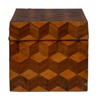 An English Tunbridge Ware Parquetry Tea Caddy