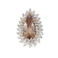 FANCY BROWN-YELLOW DIAMOND AND DIAMOND RING-DANT