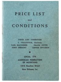 [MUSIC] -- [DOMINO, Antoine "Fats" (1928-2017), his copy]. Price List and Conditions. New Orleans, LA: American Federation of Musicians, [1948].