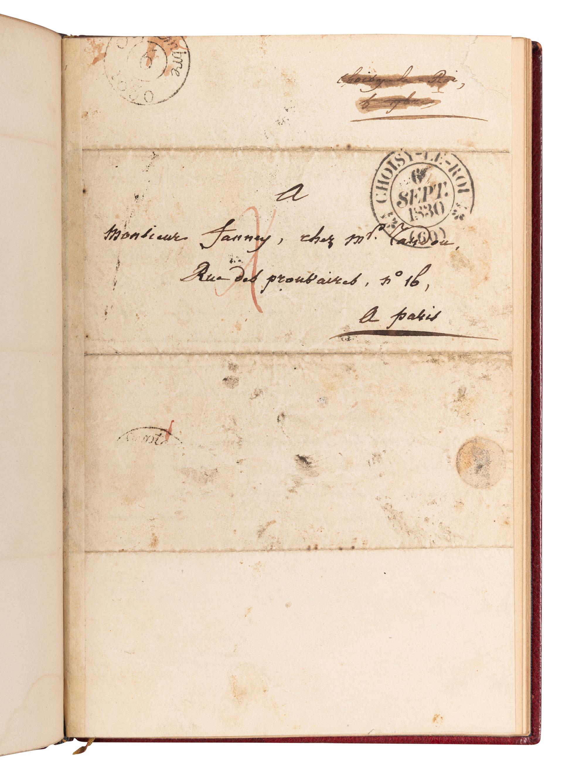 ROUGET DE LISLE, Claude Joseph (1760-1836). Autograph letter signed ("J. Rouget de Lisle"), as former officer with the French Royal Corps of Engineer to Monsieur Fauncy. Choisy-le-Roi, 6 September 1830.