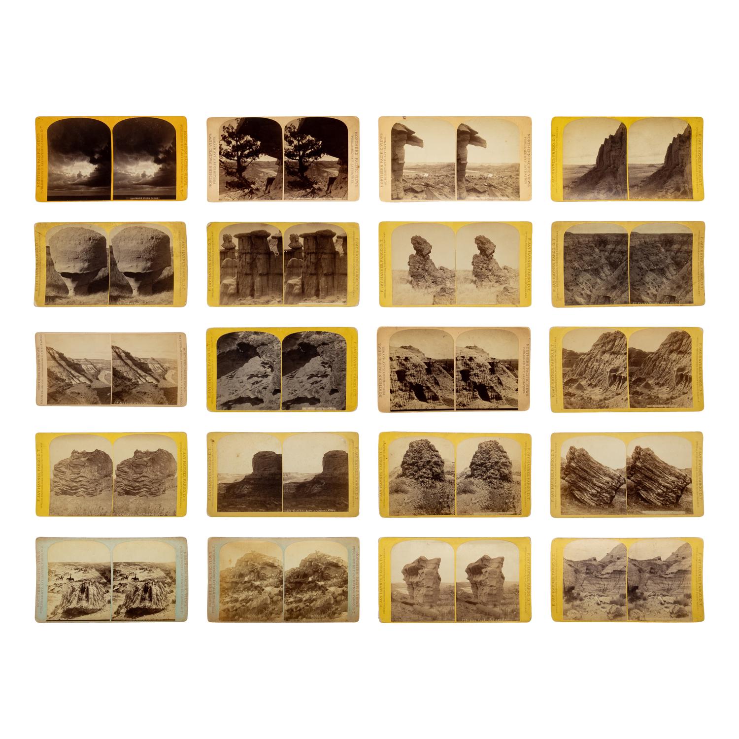 Haynes, F. Jay (1853-1921). A group of 38 stereoviews of the Badlands and Upper Missouri River.