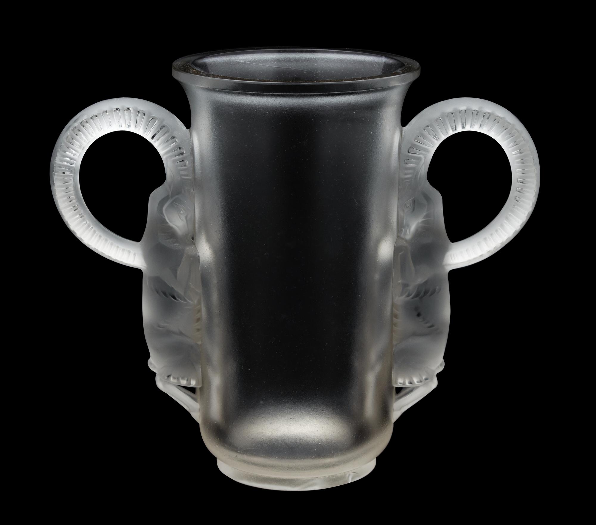 A Rene Lalique "Thibet" Vase Frosted Glass — WINGEN-SUR-MODER, FRANCE, DESIGNED 1931
