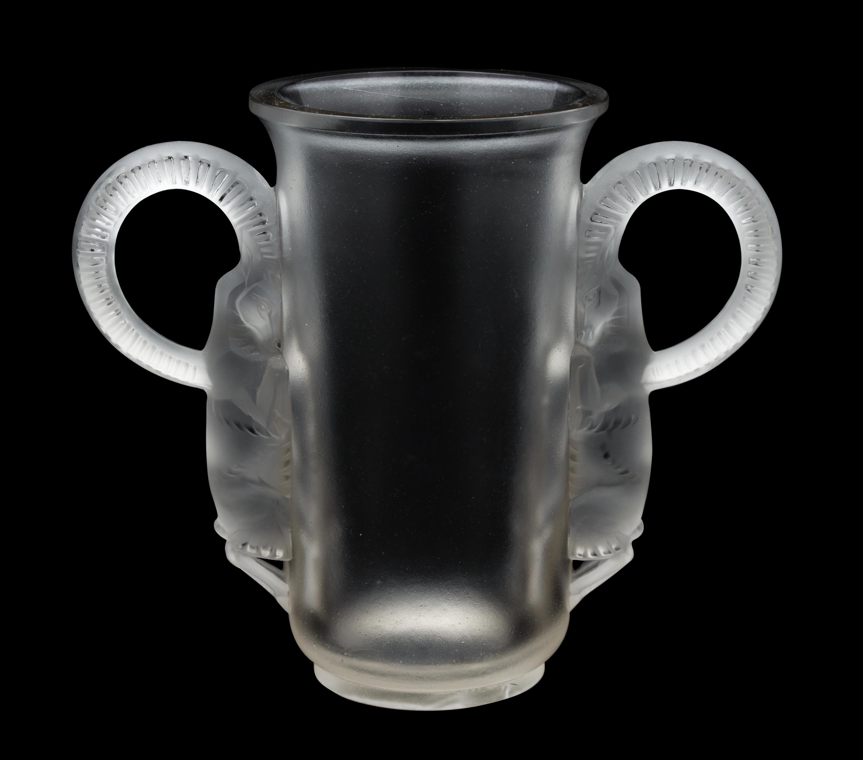 A Rene Lalique "Thibet" Vase Frosted Glass — WINGEN-SUR-MODER, FRANCE, DESIGNED 1931