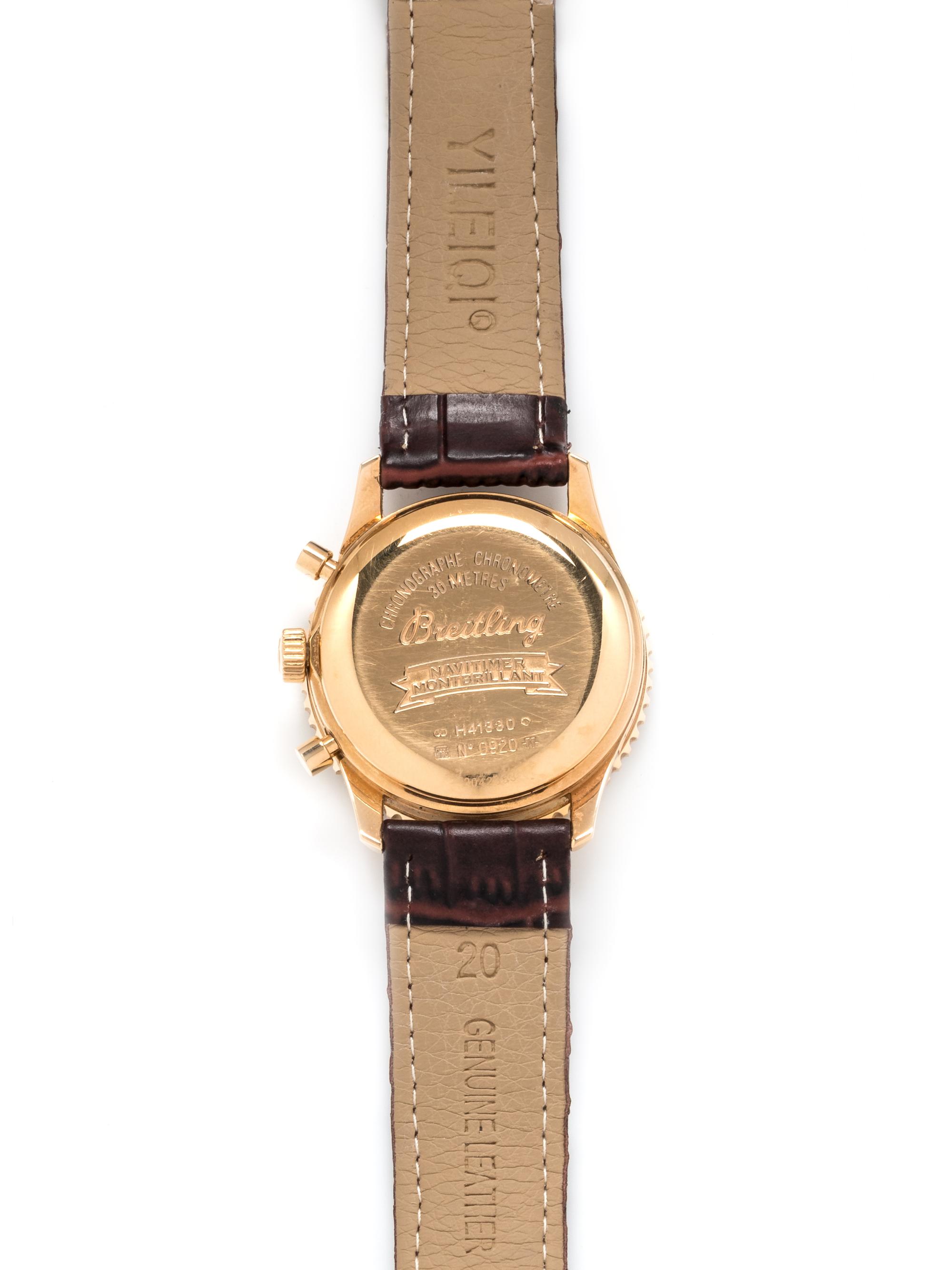 BREITLING, 18K YELLOW GOLD REF. H41330 'NAVITIMER MONTBRILLIANT' CHRONOGRAPH WRISTWATCH