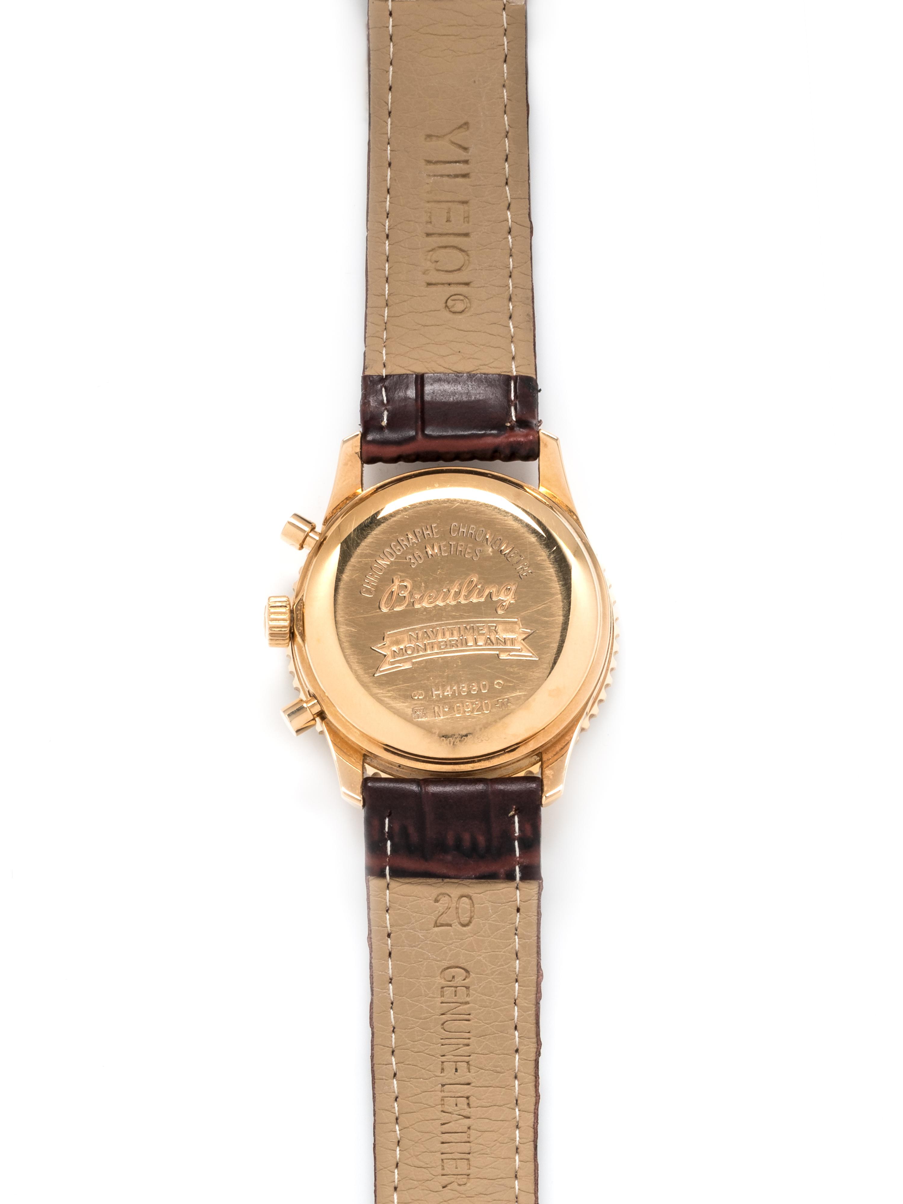 BREITLING, 18K YELLOW GOLD REF. H41330 'NAVITIMER MONTBRILLIANT' CHRONOGRAPH WRISTWATCH