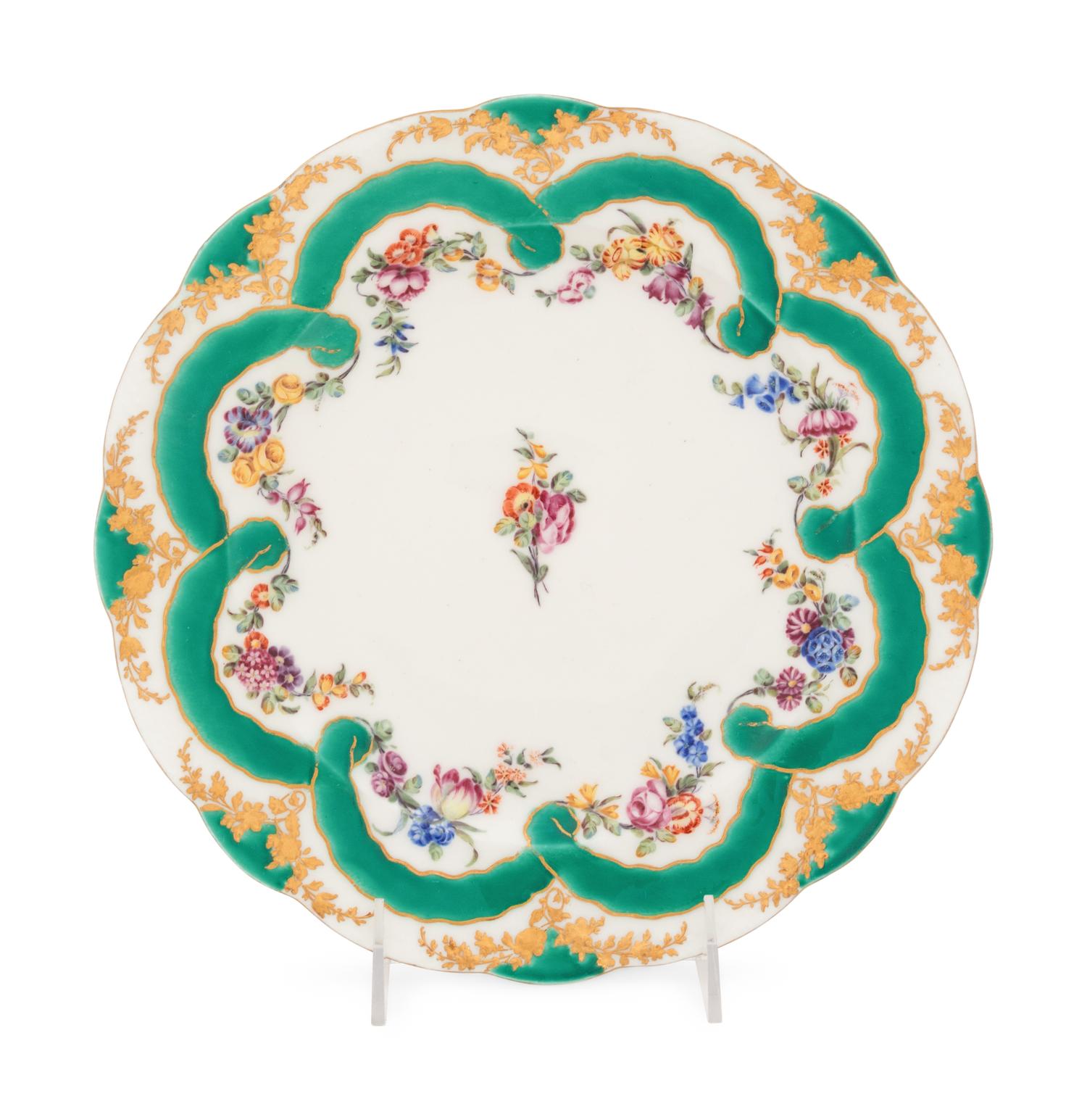A Sèvres Green Ribbon Decorated Porcelain Plate ( Assiette 'à Guirlandes' )