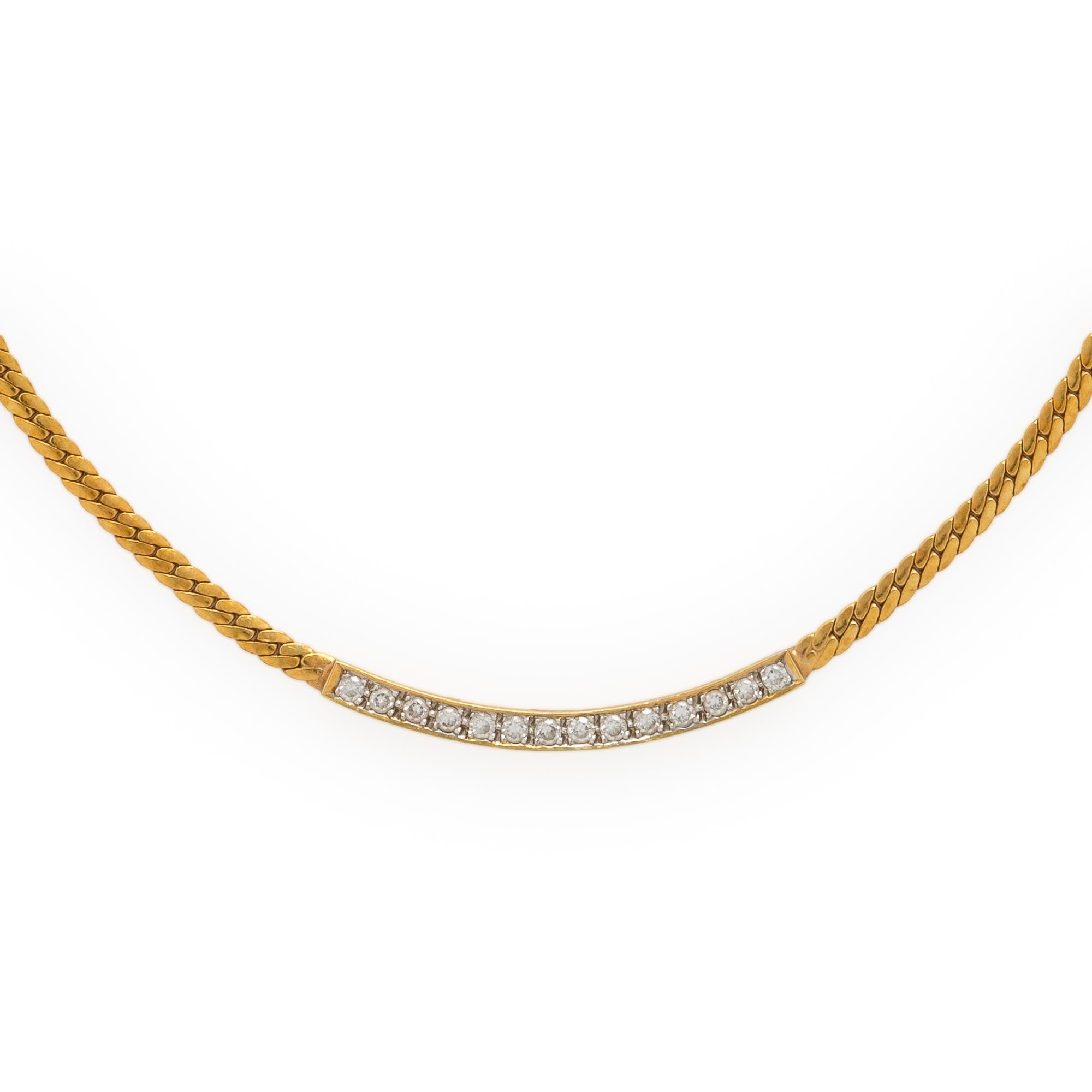 Yellow Gold and Diamond Necklace
