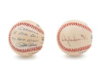 A Group of Two Signed Baseballs Including Rickey Henderson and Pete Rose