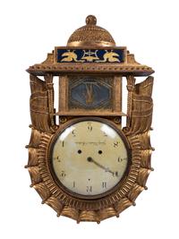 A Swedish Giltwood Wall Clock