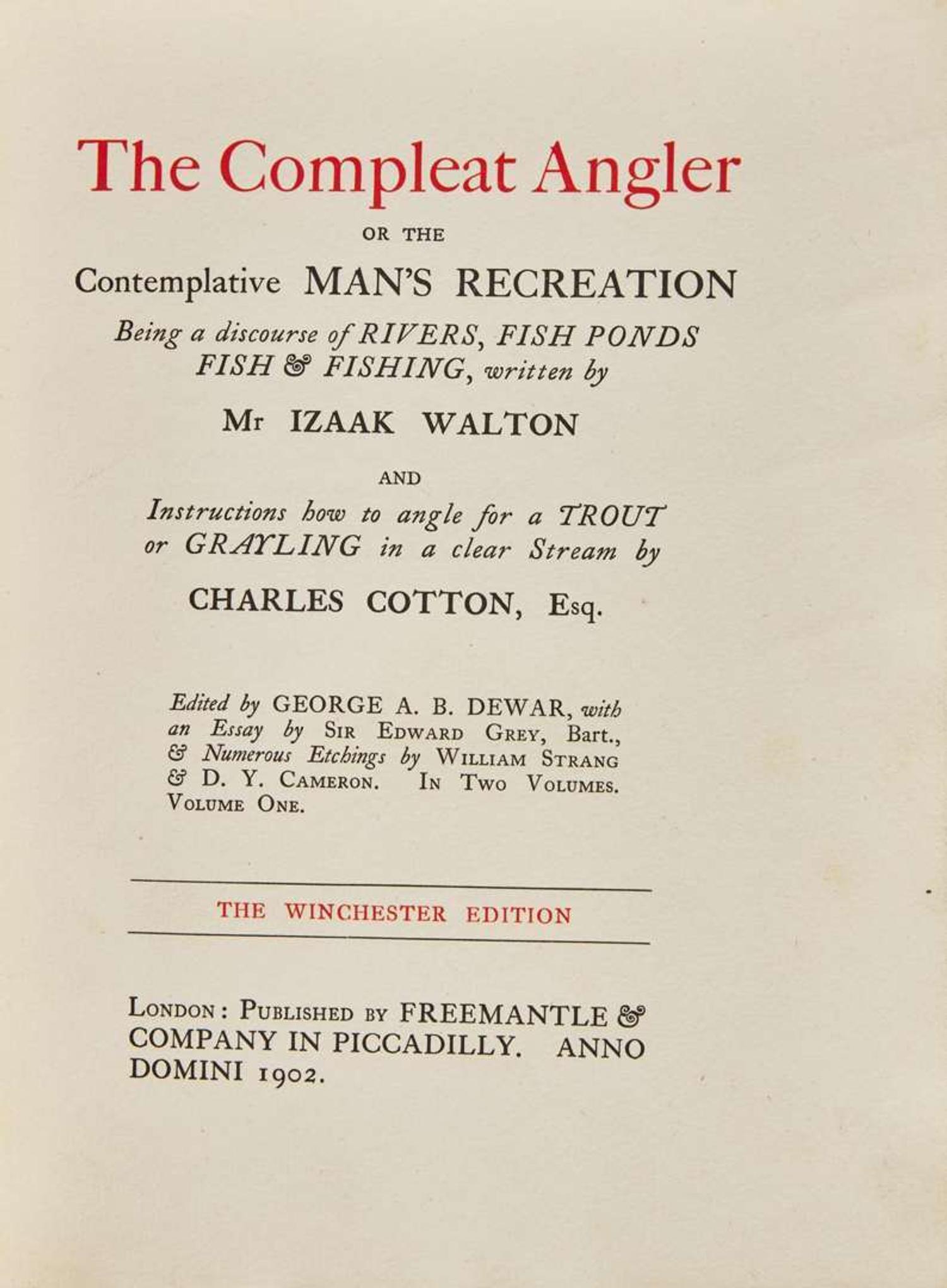 [Literature] Walton, Izaak, and Charles Cotton: The Compleat Angler...