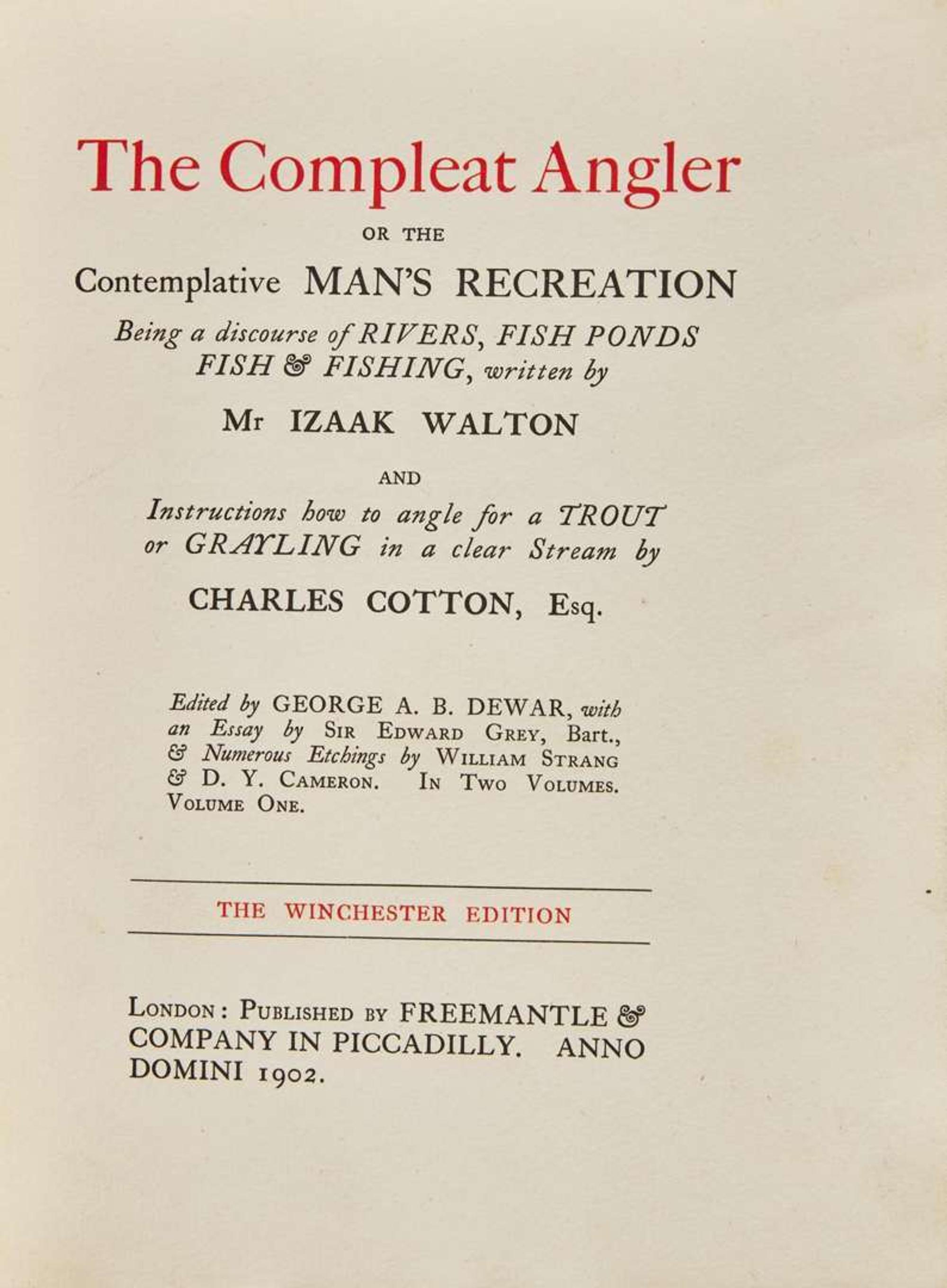 [Literature] Walton, Izaak, and Charles Cotton: The Compleat Angler...