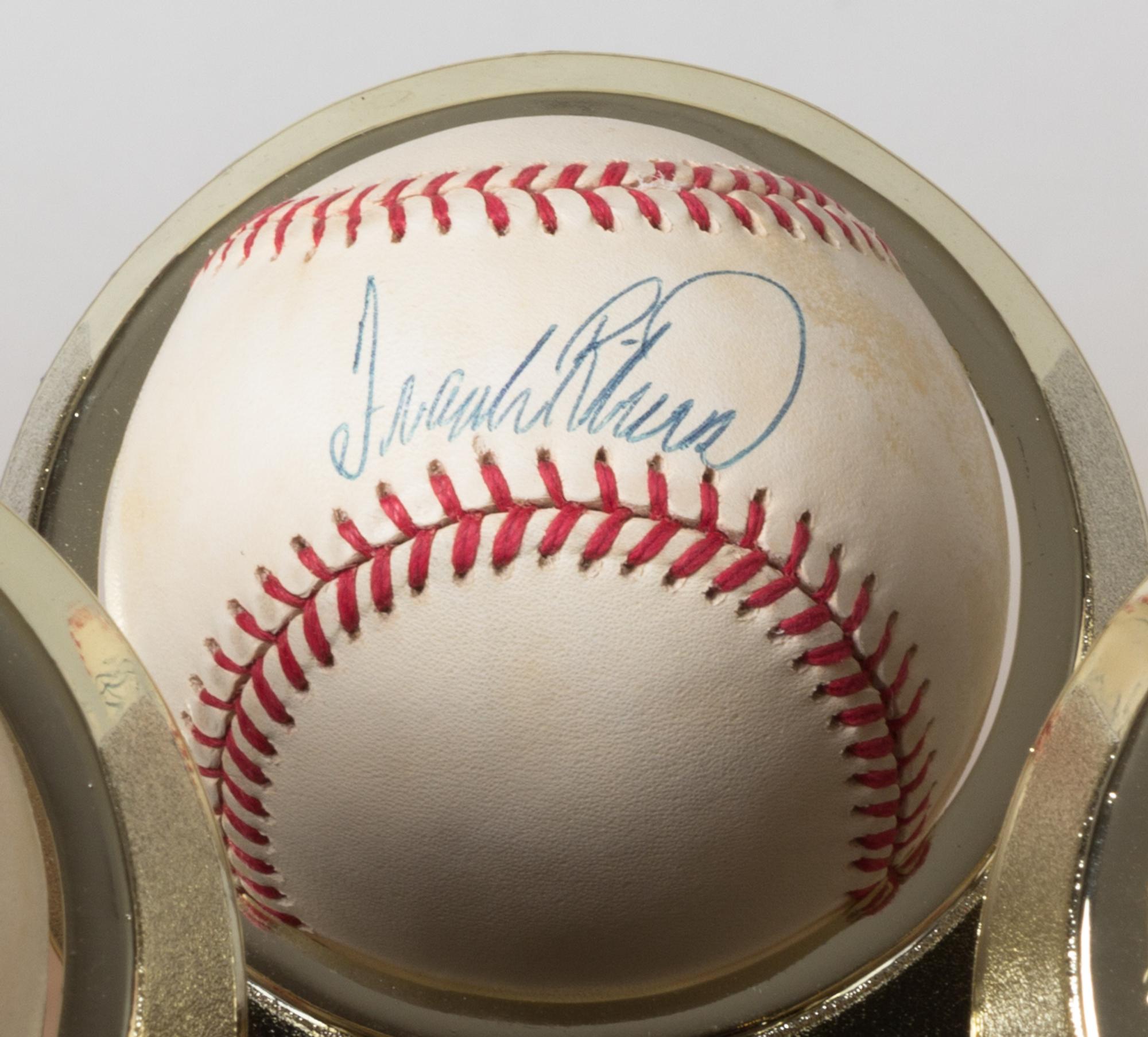 A Collection of Eleven 500 Home Run Club Autographed Baseballs Height of display case 9 inches x width 36 1/2 x depth 10 inches.