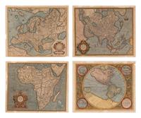 [Maps & Atlases] Mercator, Gerard. Group of 4 Hand-Colored Engraved Maps
