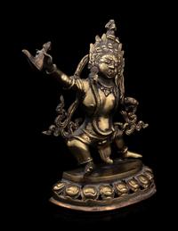 A Tibetan Gilt Copper Figure of a Tara