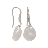 TIFFANY & CO., BAROQUE CULTURED PEARL AND PLATINUM EARRINGS
