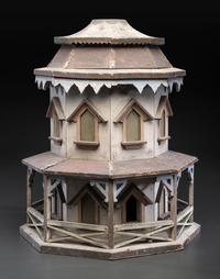 A Carved and Painted Wood Architectural Martin House