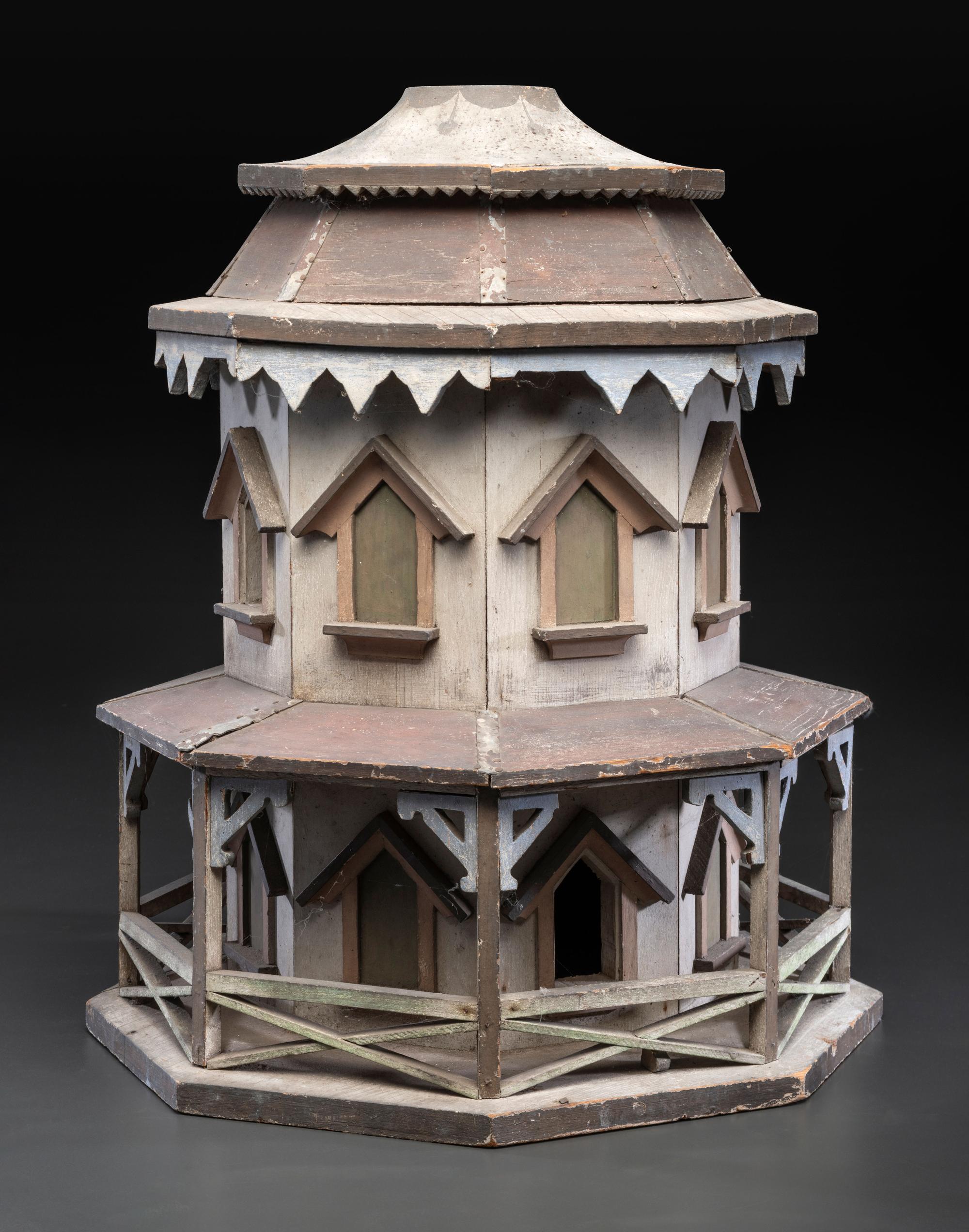 A Carved and Painted Wood Architectural Martin House