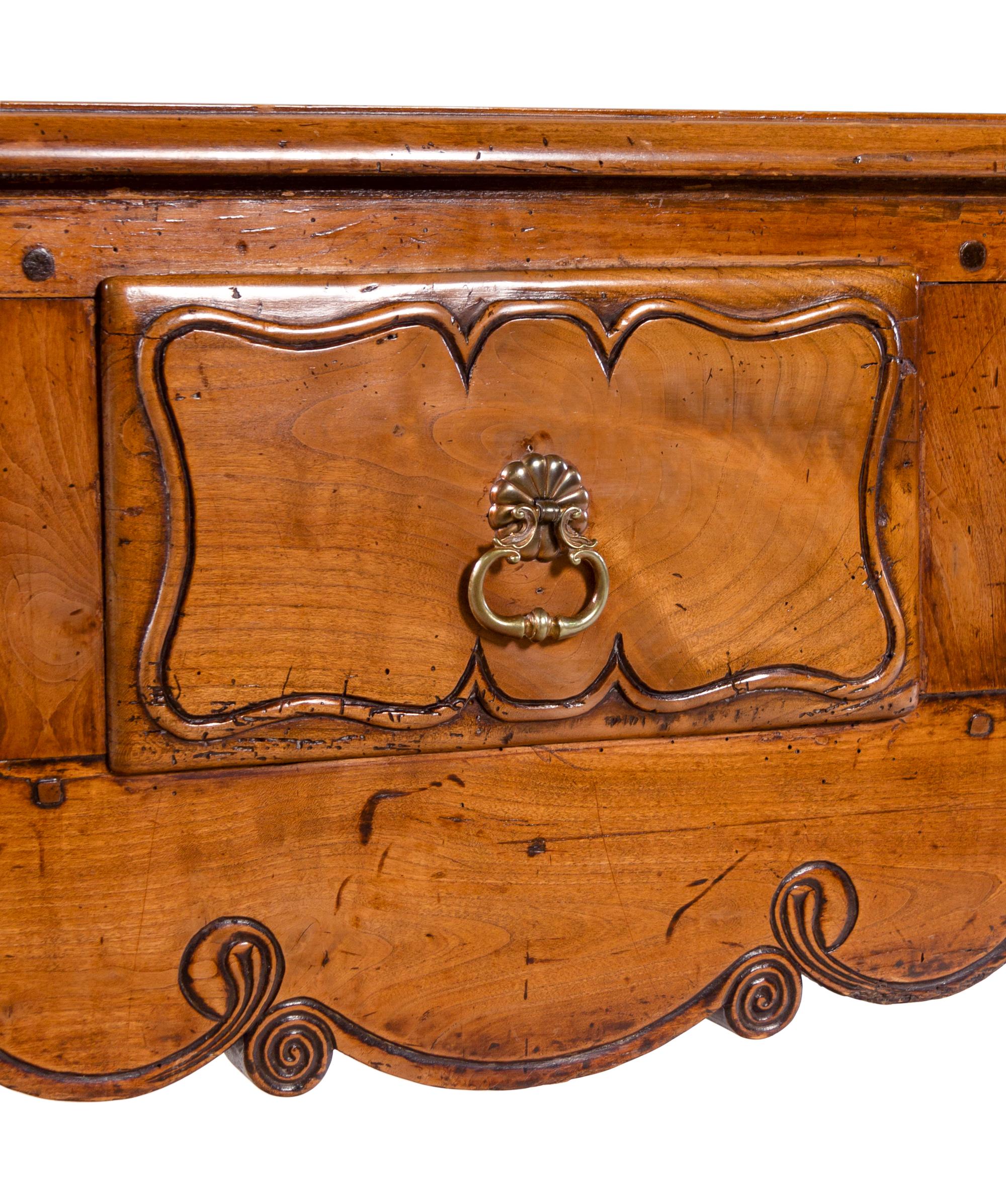 A Louis XV Provincial Walnut Bureau Plat
