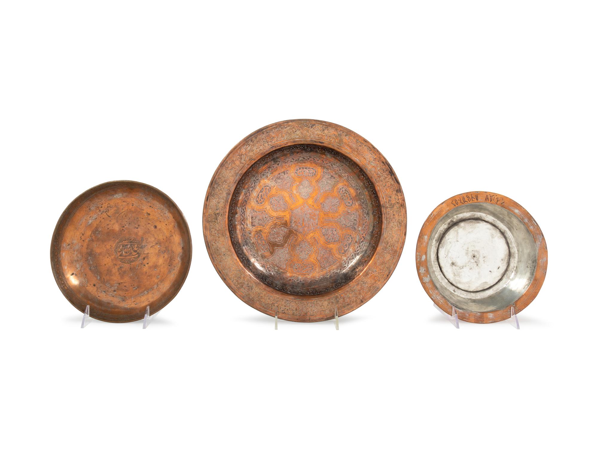 Three Tinned Copper Vessels