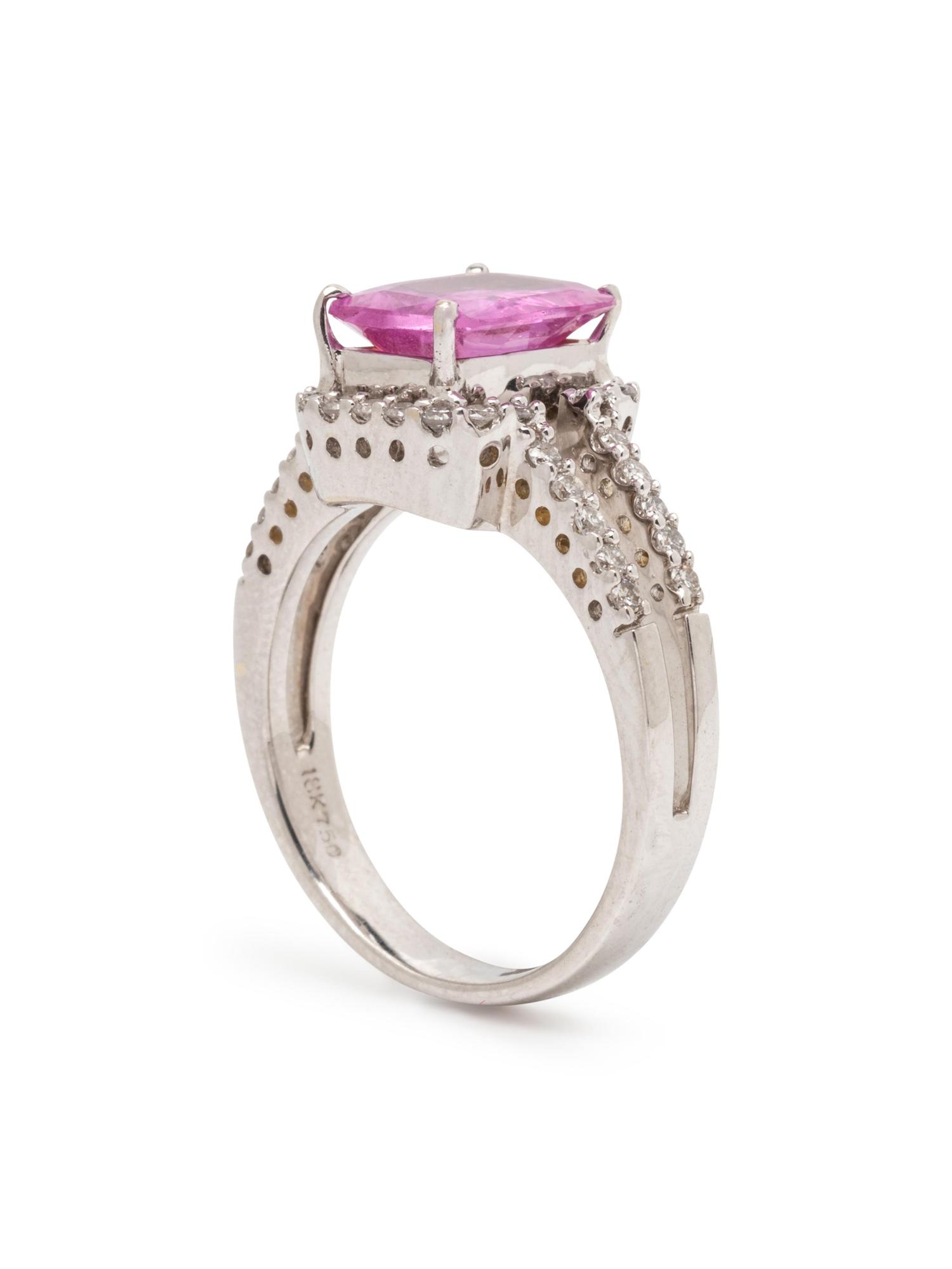 PINK SAPPHIRE AND DIAMOND RING