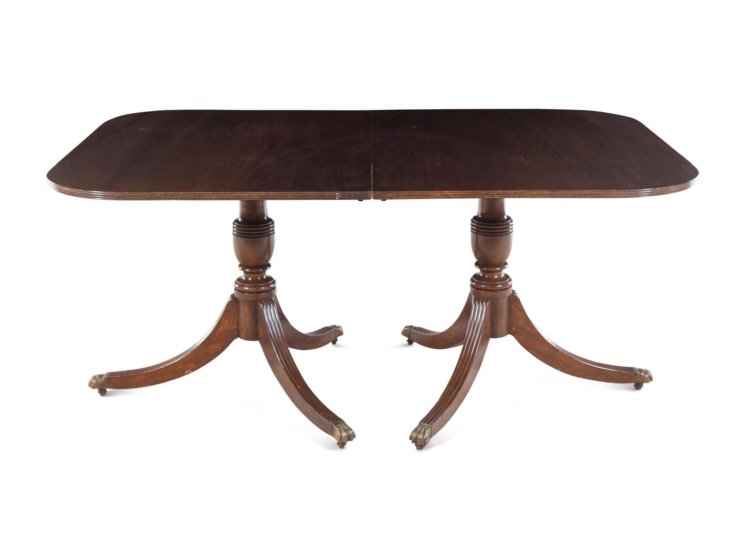 A Regency Style Mahogany Double-Pedestal Dining Table