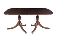 A Regency Style Mahogany Double-Pedestal Dining Table