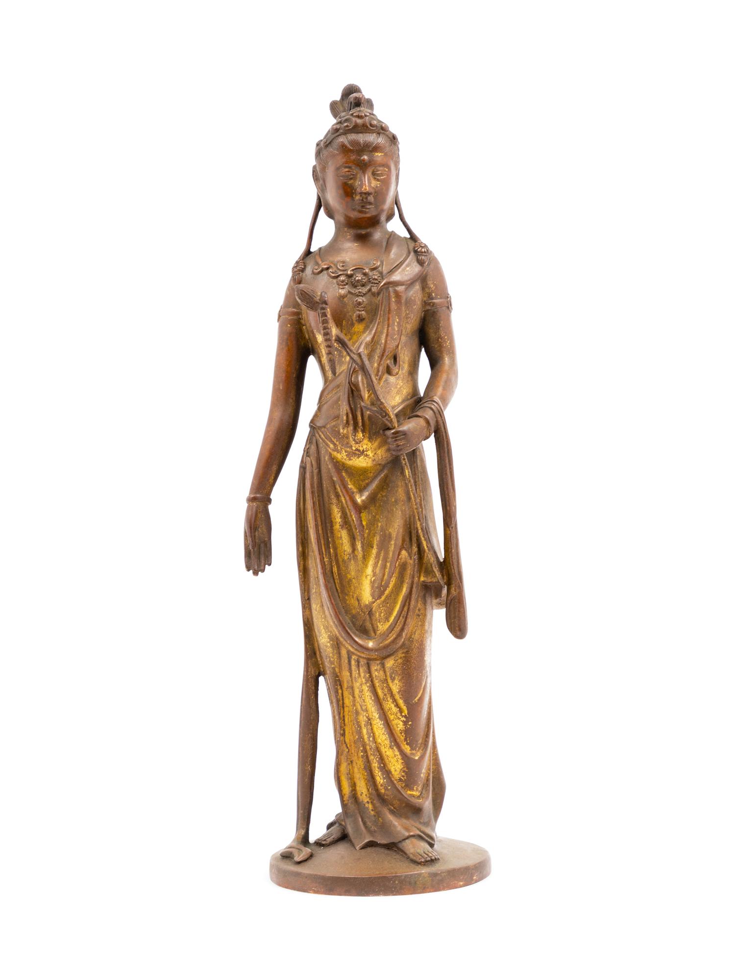 A Chinese Bronze Figure of Standing Guanyin