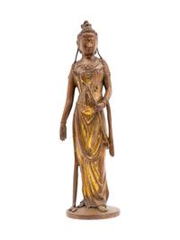 A Chinese Bronze Figure of Standing Guanyin