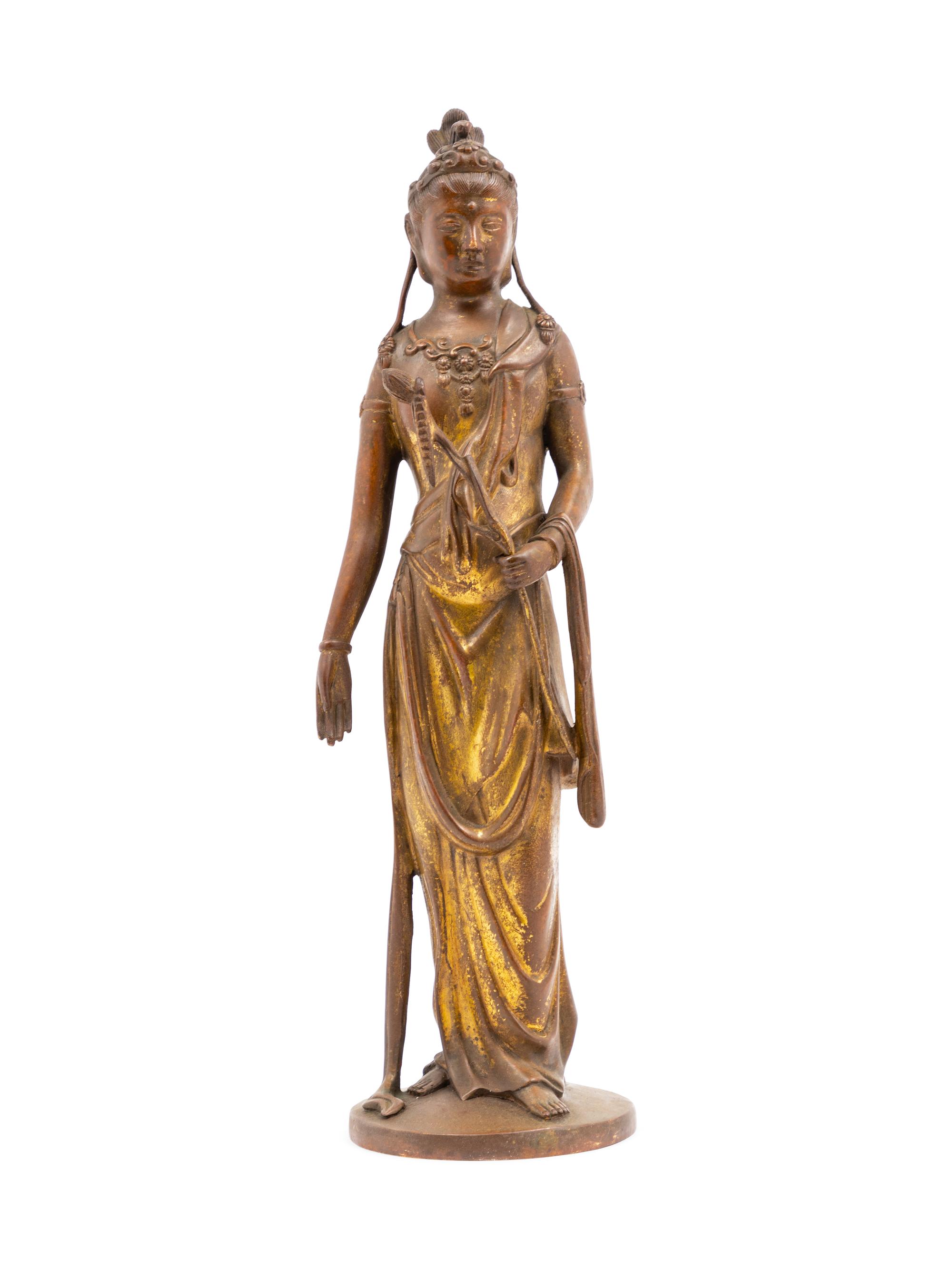 A Chinese Bronze Figure of Standing Guanyin