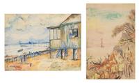 The George Washington Bridge, New York, 1945, and A View of Cape Cod (two works)