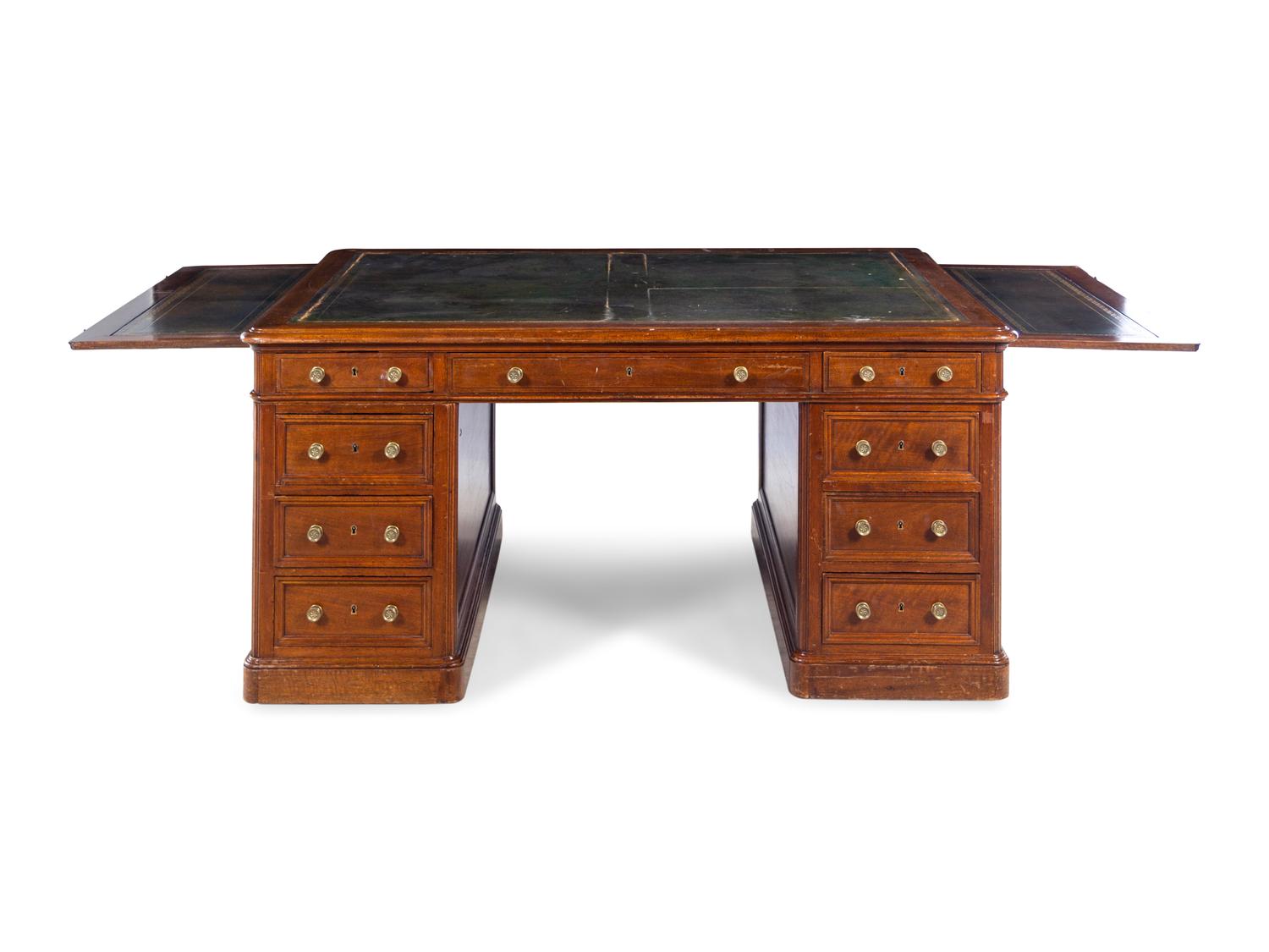 A Regency Style Mahogany Pedestal Desk