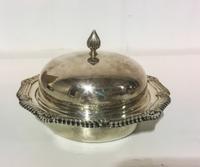 An Elizabeth II Silver Butter Dome, C.J. Vander Ltd., London, 1990, circular, with a gadrooned edge, lift-off cover and removable liner