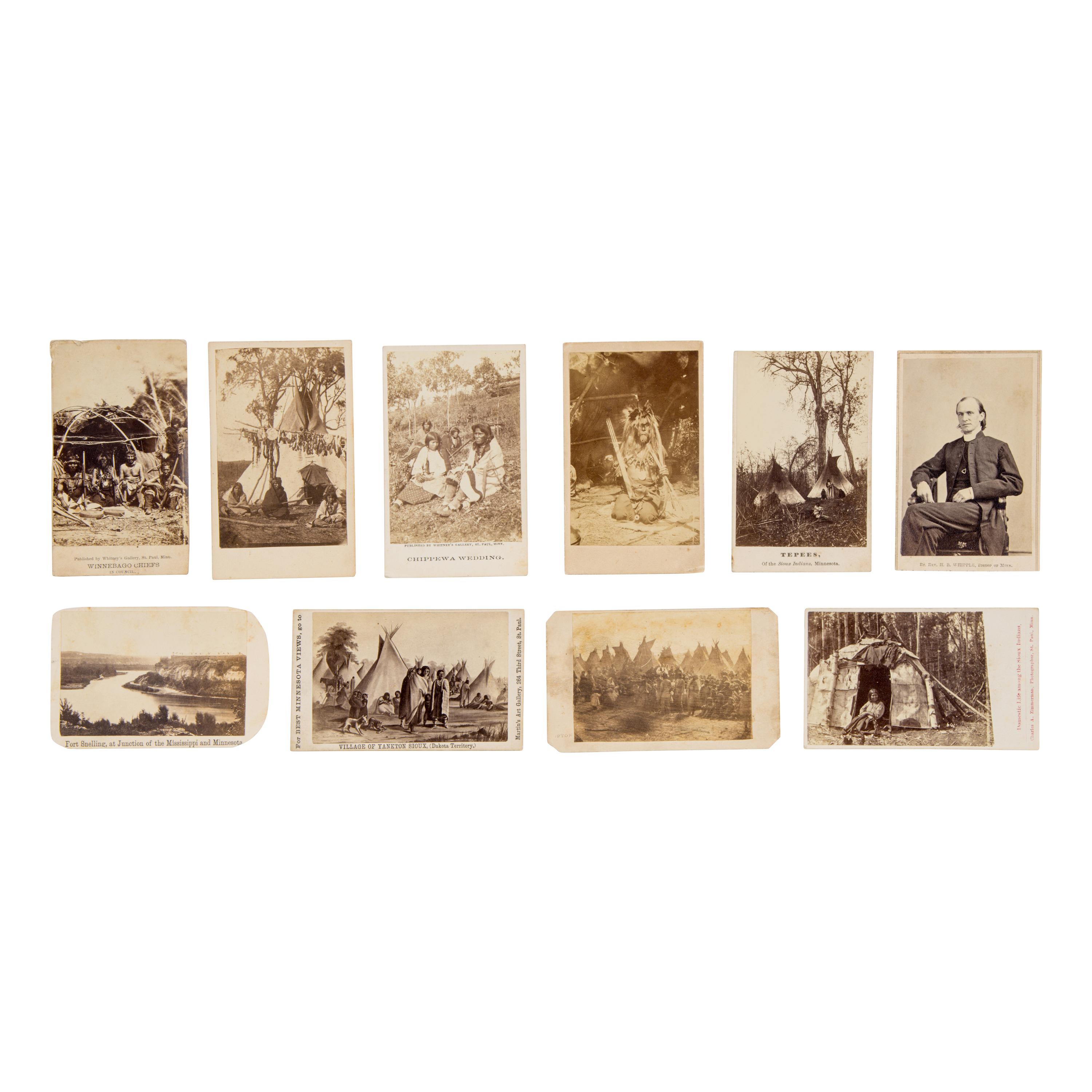 Images Related to the 1862 Dakota Uprising in Minnesota, Including Views of Sioux Held at Fort Snelling and Rev. H.B. Whipple