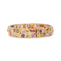 YELLOW GOLD AND MULTIGEM BANGLE BRACELET