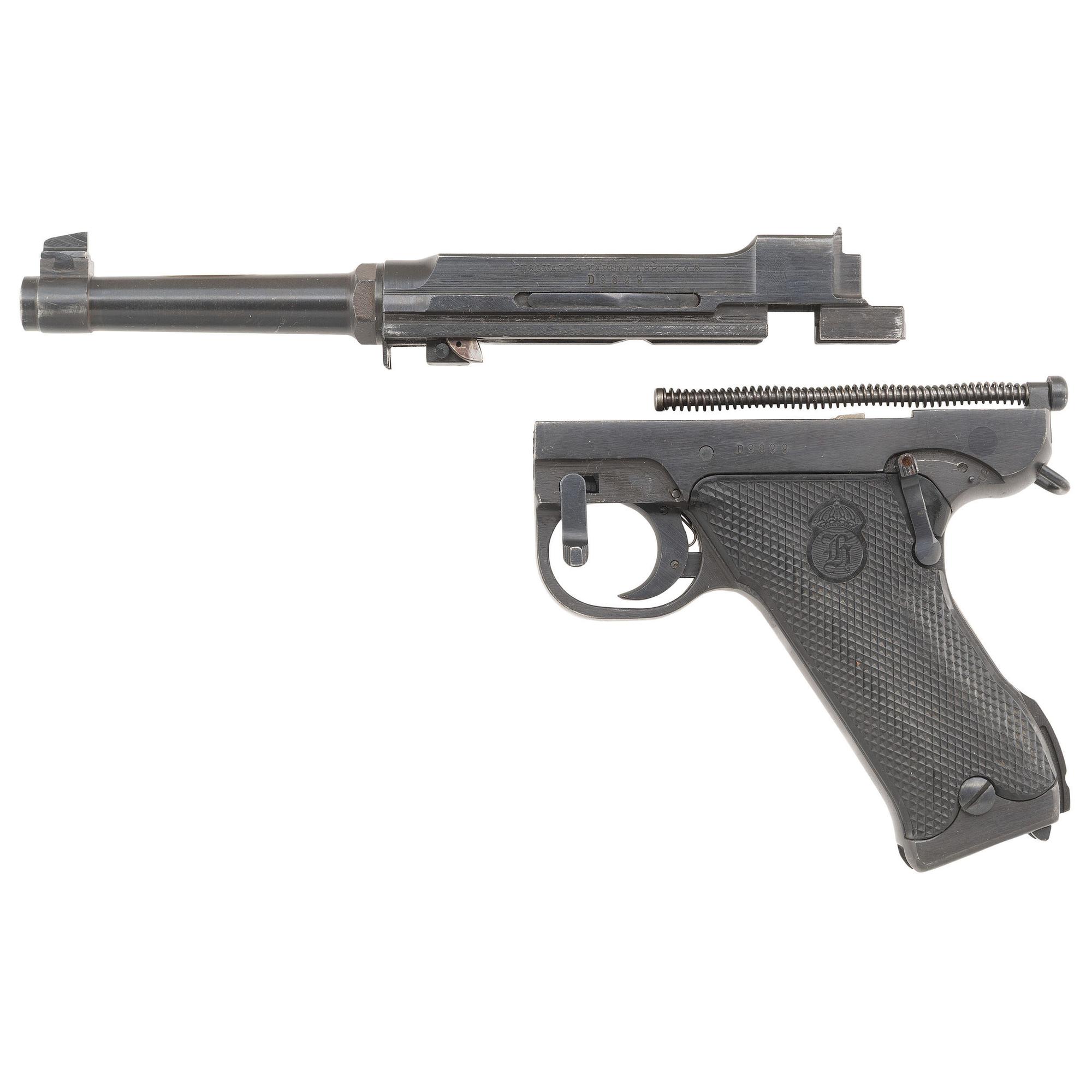 **Incomplete Danish Police Issue Husqvarna Lahti Model 40 Pistol