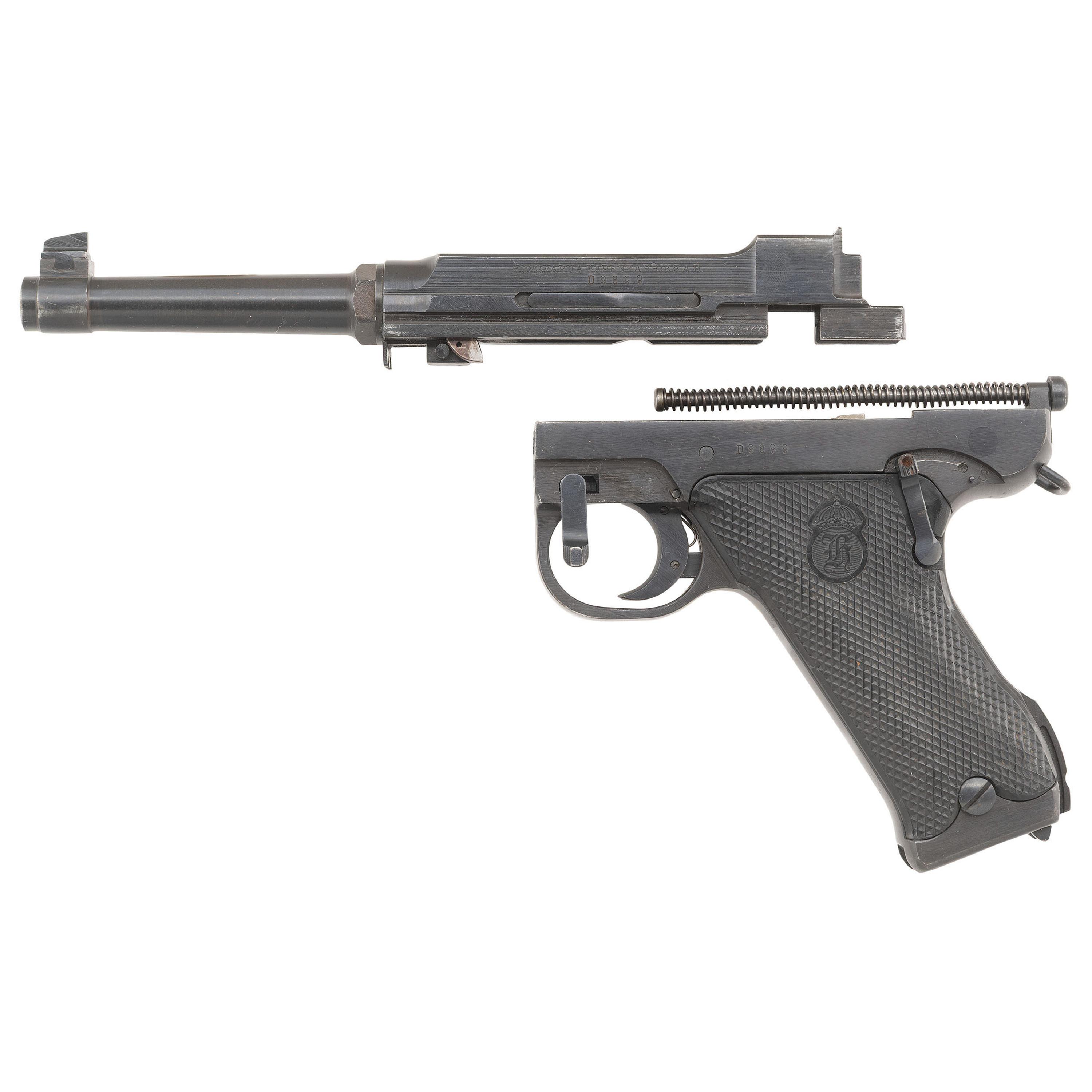 **Incomplete Danish Police Issue Husqvarna Lahti Model 40 Pistol