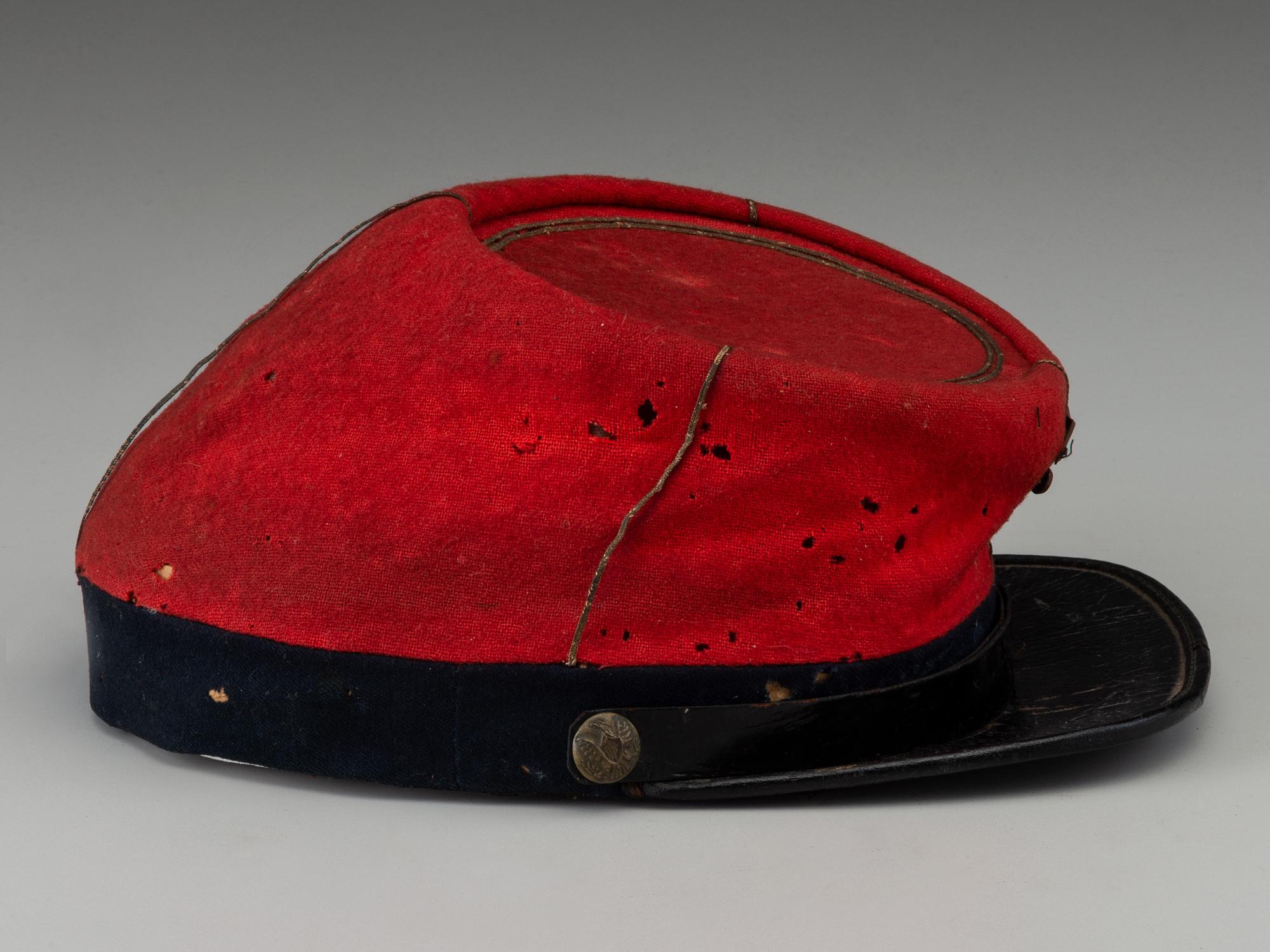 [CIVIL WAR]. 5th New York Veteran Infantry, Duryea's Zouave kepi, identified to James Thomas Westlake with CDV portraits.
