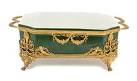 A Louis XVI Style Gilt Metal Jardiniere Stand Height 5 1/4 x width 12 1/2 inches.