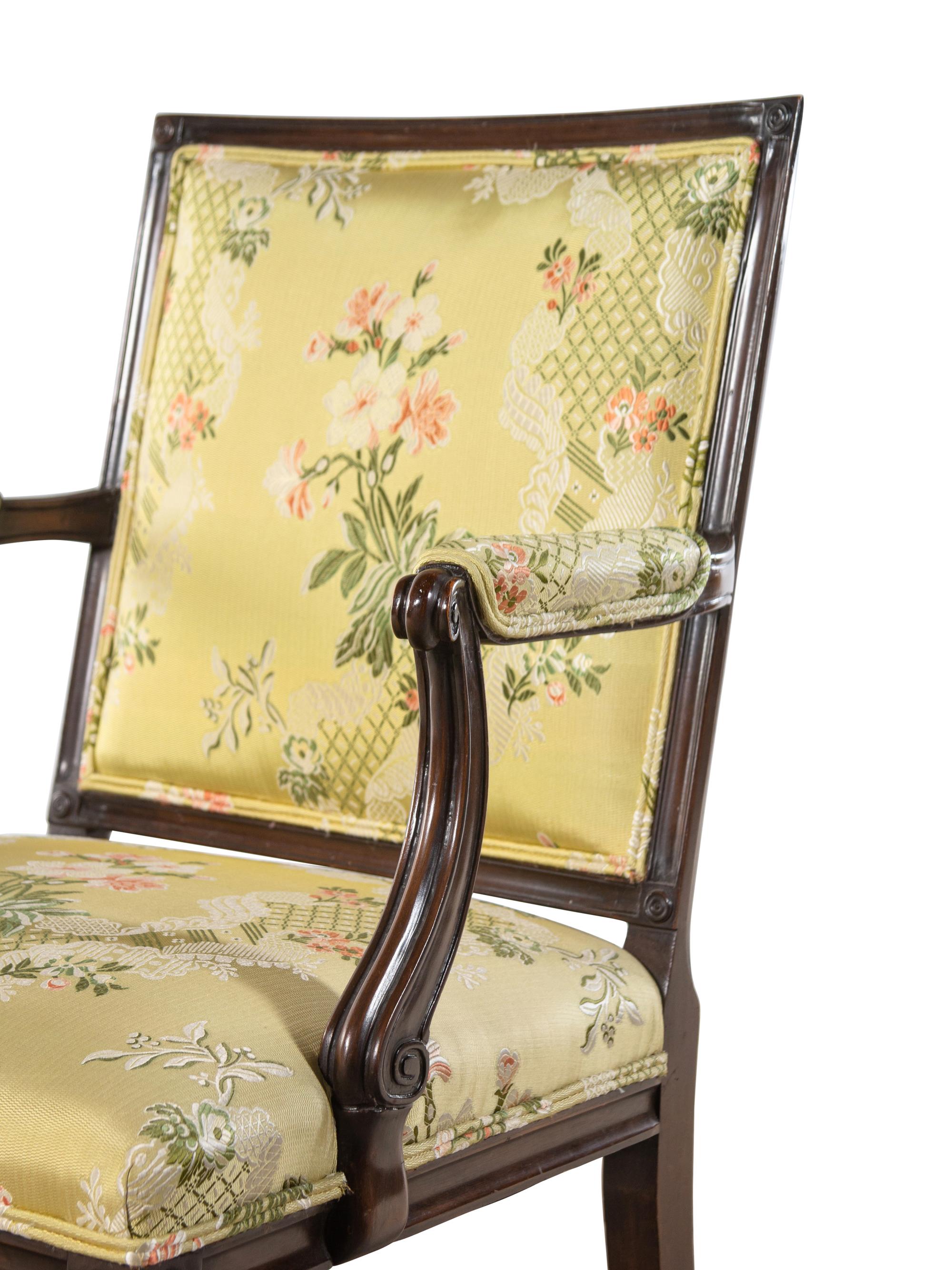 A Regency Carved Mahogany Armchair
