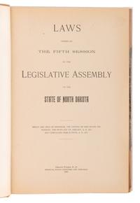 [NORTH DAKOTA]. A collection of early North Dakota legislative publications, comprising: