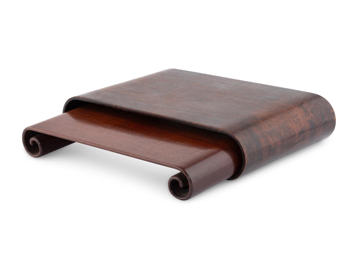 Two Chinese Hardwood Scroll-Form Stands