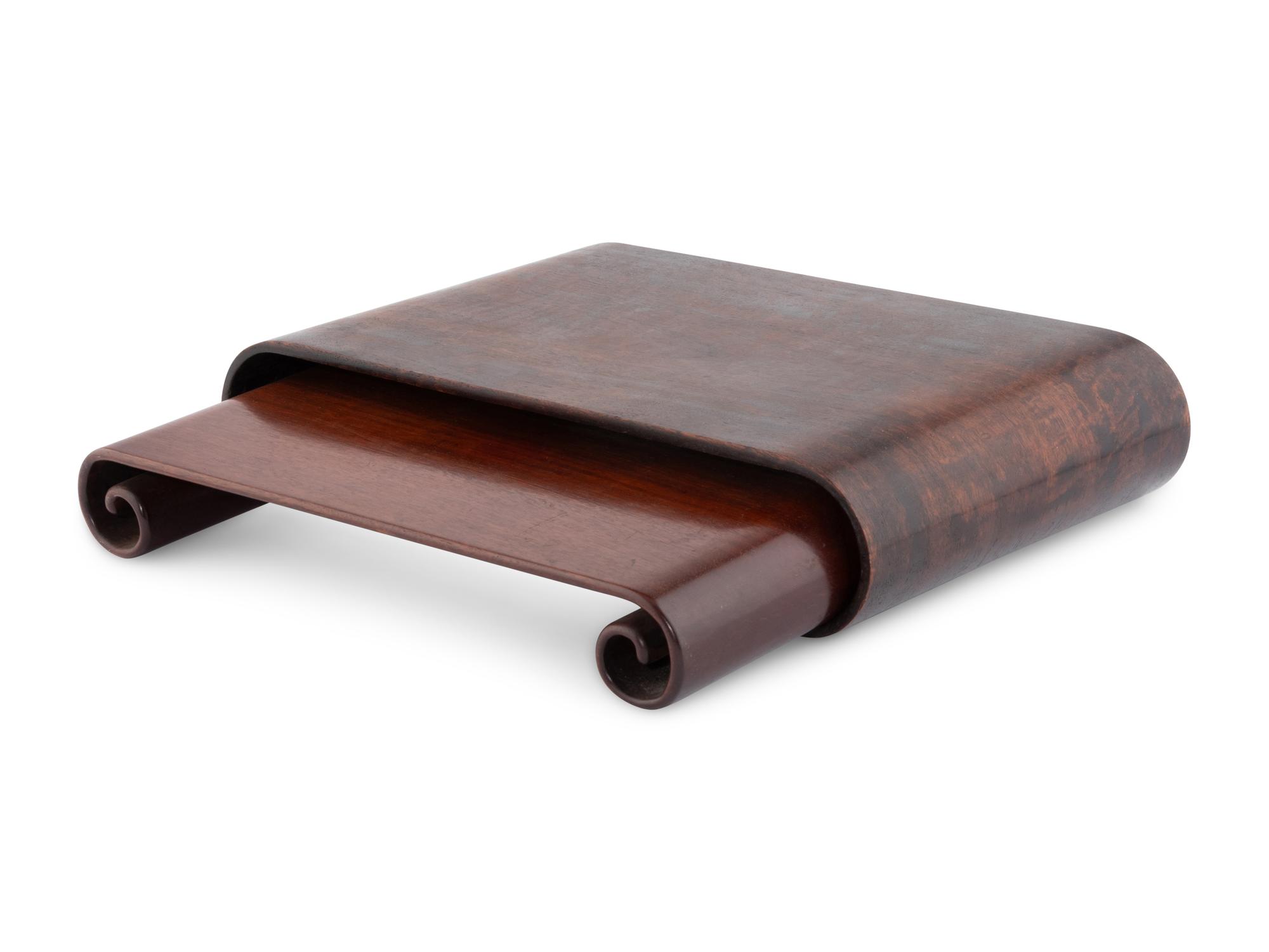 Two Chinese Hardwood Scroll-Form Stands