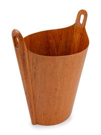 A Norwood Carved Teak Wastebasket