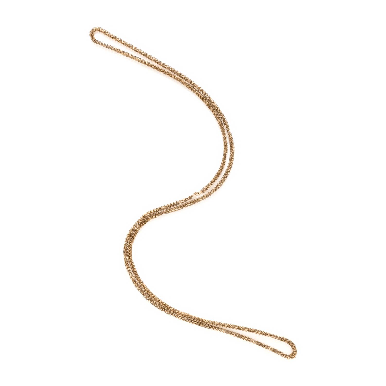 TWO YELLOW GOLD NECKLACES