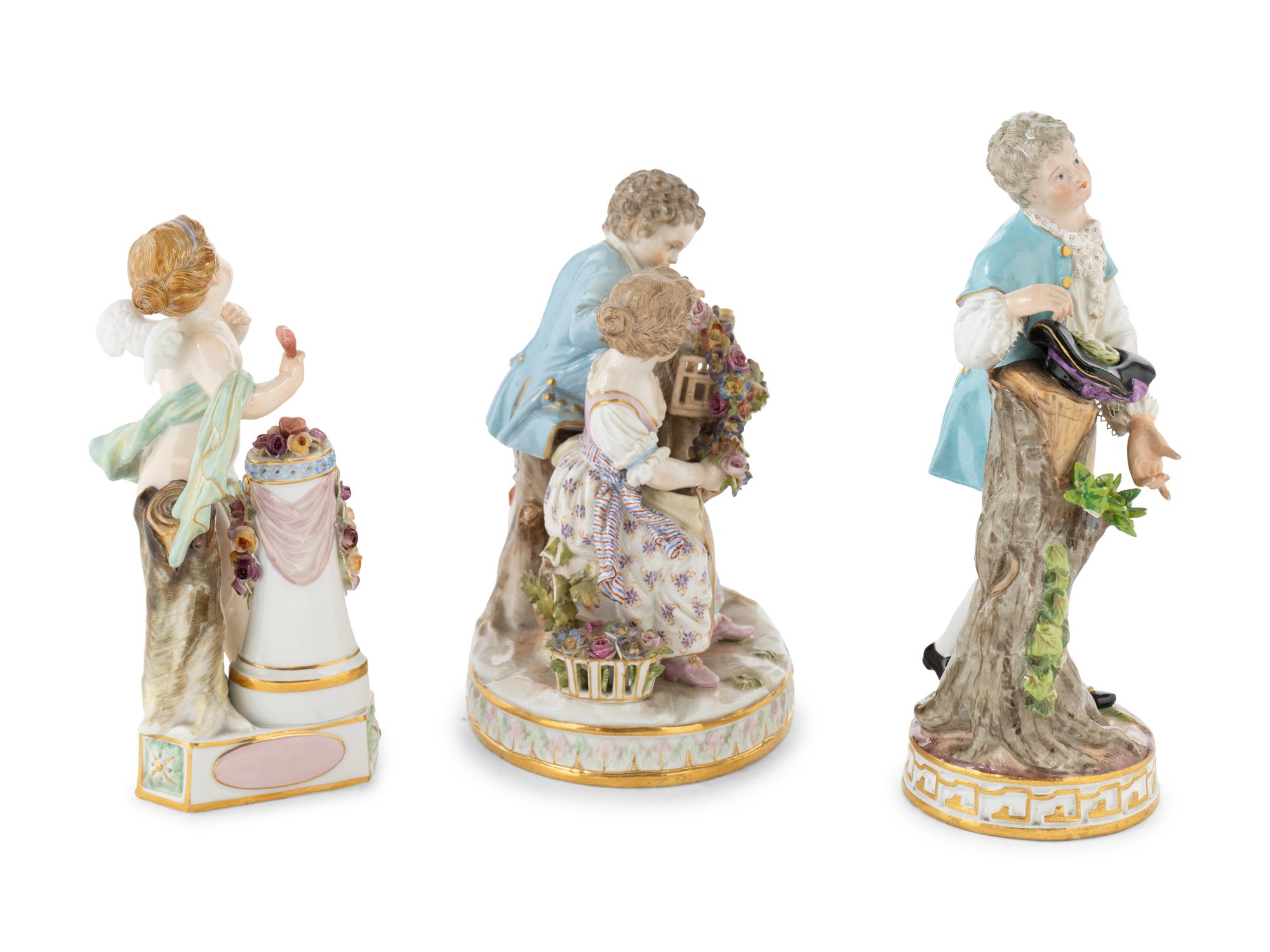Three Meissen Porcelain Figures