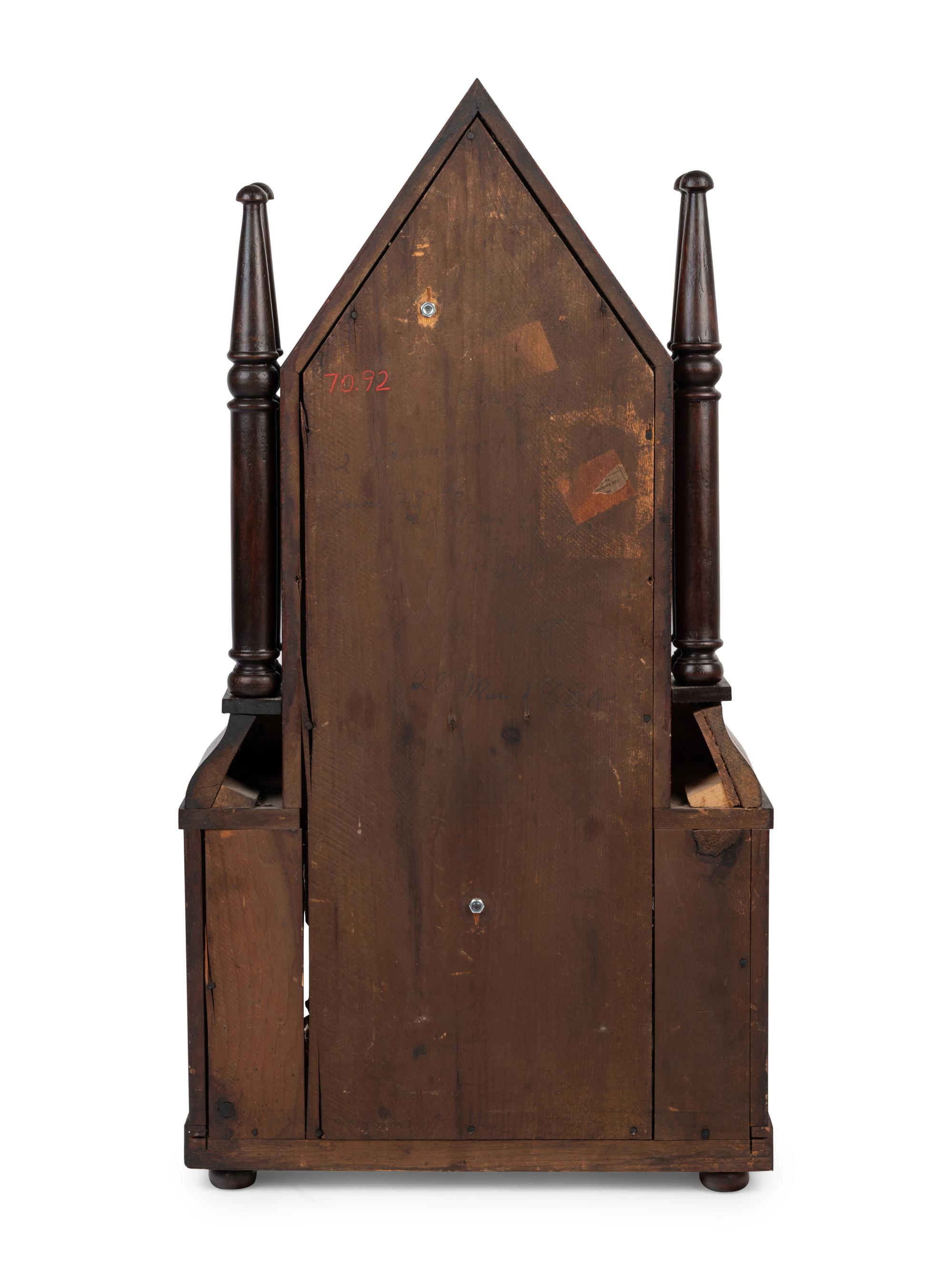 An American Mahogany and Reverse Painted Glass Mantel Clock
