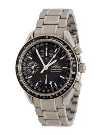OMEGA, STAINLESS STEEL 'SPEEDMASTER' TRIPLE CALENDAR CHRONOGRAPH WATCH