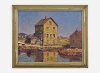 George William Sotter (American, 1879-1953) - Waterfront Buildings
