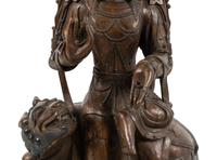 A Large Chinese Export Carved Wood Figure of a Bodhisattva